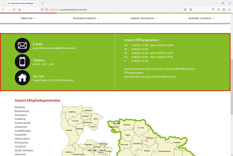 Gutachterausschuss Breisgau-Nord Hochschwarzwald Kontaktdaten