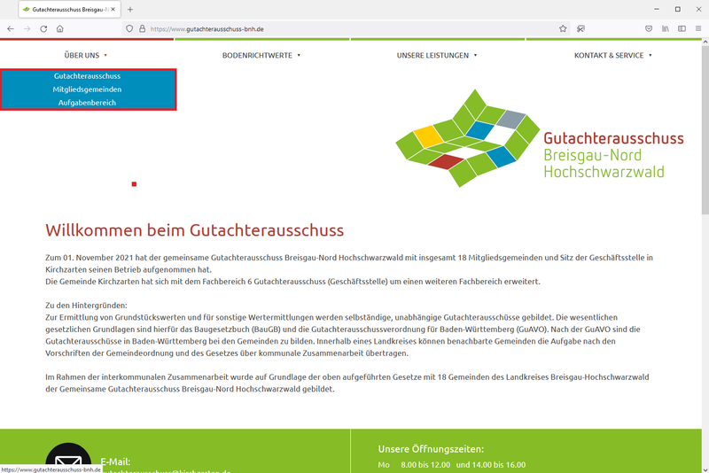 Gutachterausschuss Breisgau-Nord Hochschwarzwald Menü 1